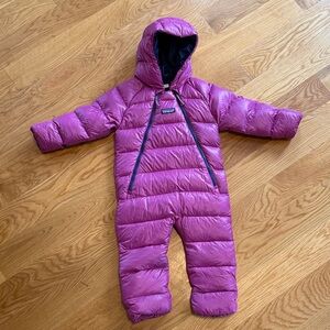 Patagonia Pink Kids One Piece snowsuit 12-18 months